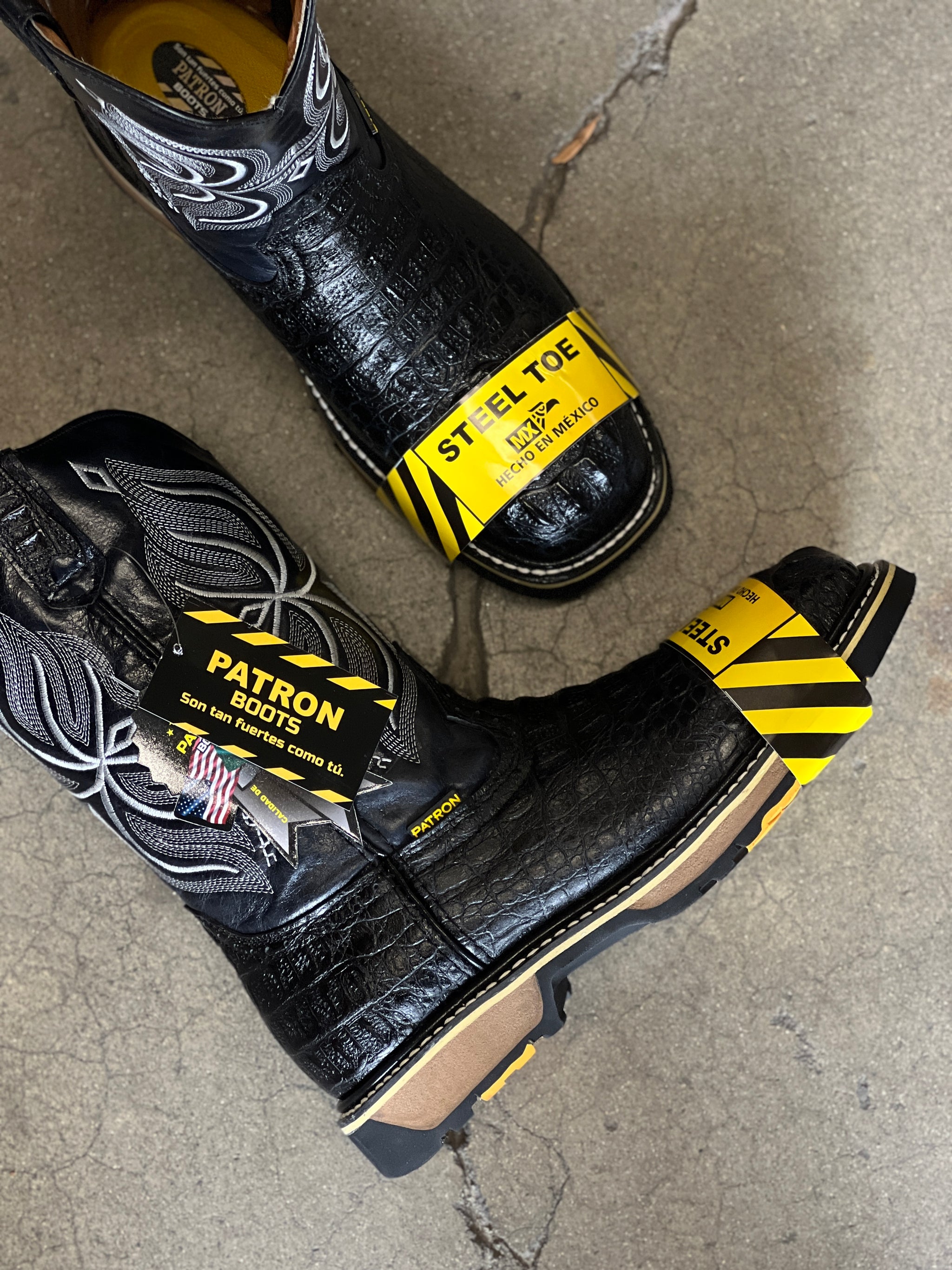 830 Nuca Black Steel Toe | Patron Botas